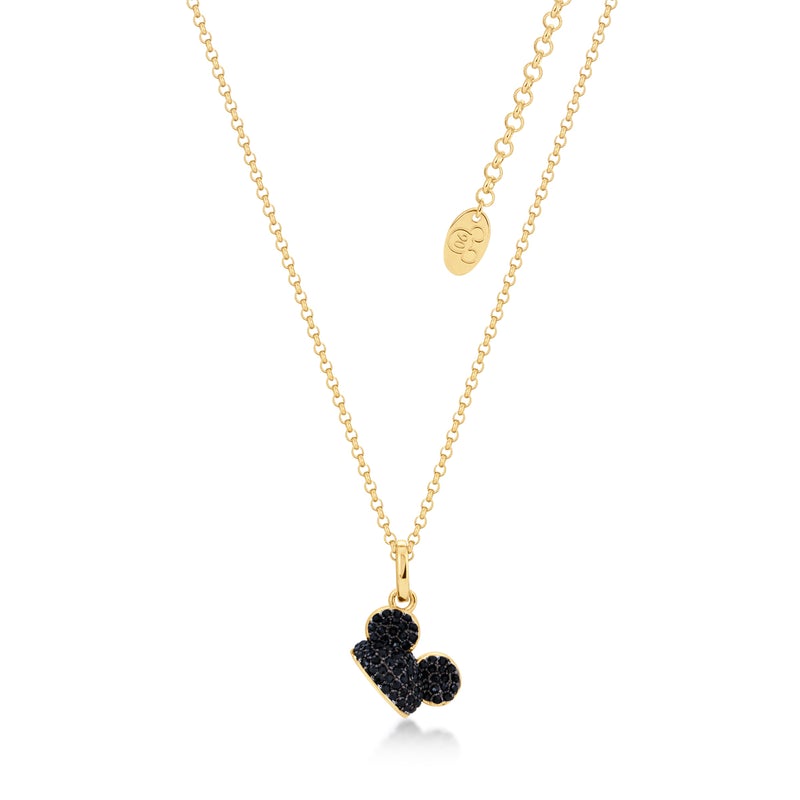 Mickey Mouse Ears Black Rhinestone Necklace
